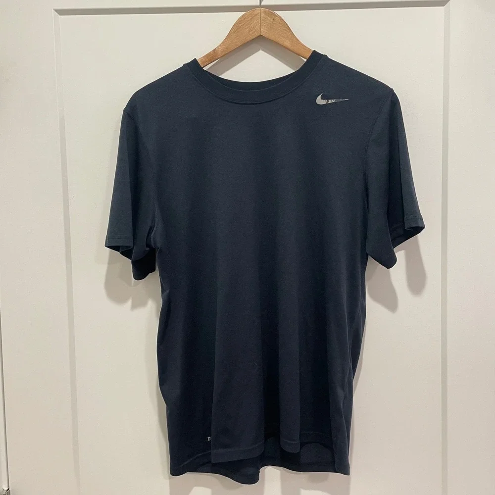 Nike Mens Dri-FIT‎ Short Sleeve Training T-Shirt Navy Blue Men's Size Small